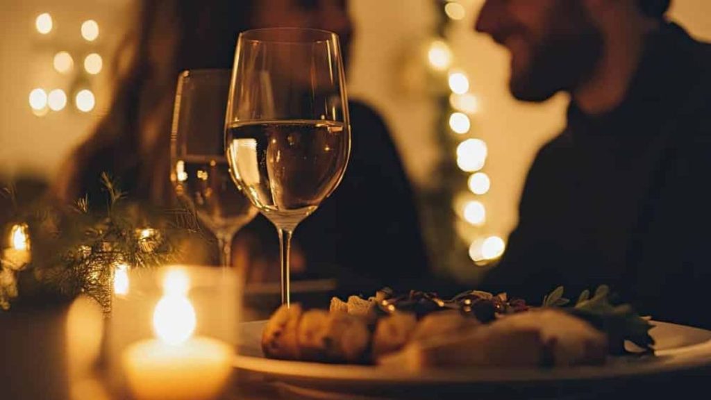 Mesa íntima y romántica en restaurante de autor en Valencia.